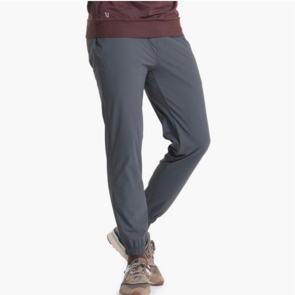 Vuori Men Fleet Sports Jogger Pants Dark Charchoal Gray Pockets Travel  S